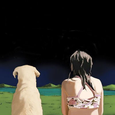 Girl and Yellow Lab, 2008 by Marjorie Weiss